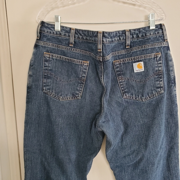 Carhartt Lined Jeans Women's 14 Blue With Plaid Lining Workwear - Picture 7 of 14
